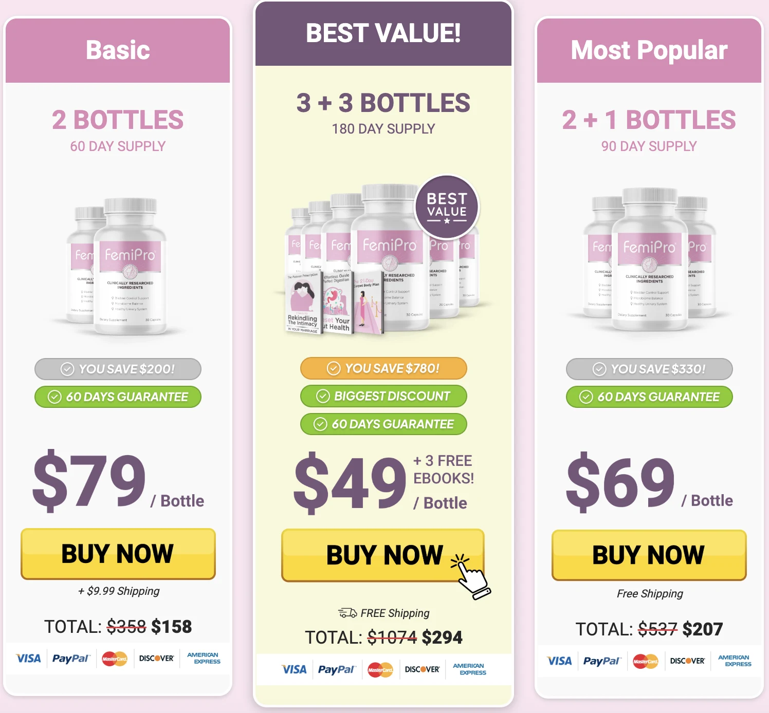 Buy FemiPro 6 Bottles